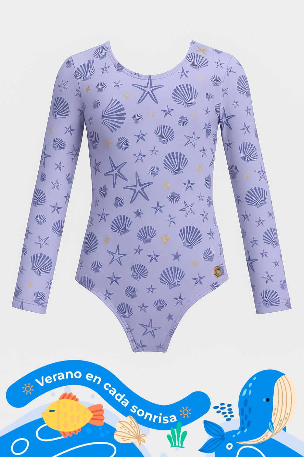 Vestido de baño para niña enterizo en microfibra